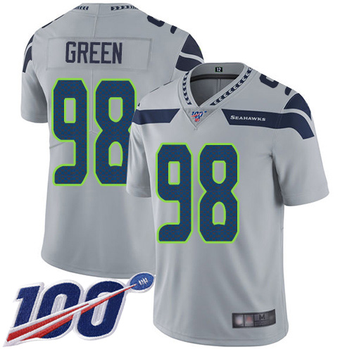 Seattle Seahawks Limited Grey Men Rasheem Green Alternate Jersey NFL Football #98 100th Season Vapor Untouchable->youth nfl jersey->Youth Jersey